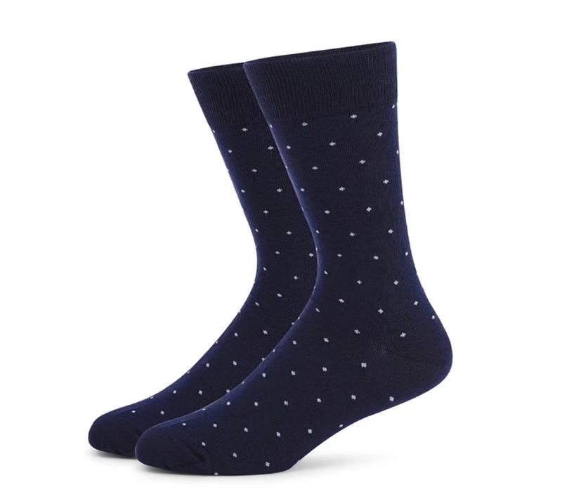 Men's Navy Business Casual Crew Socks