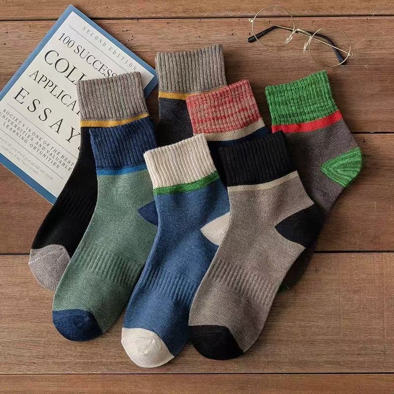Men's color-block crew socks
